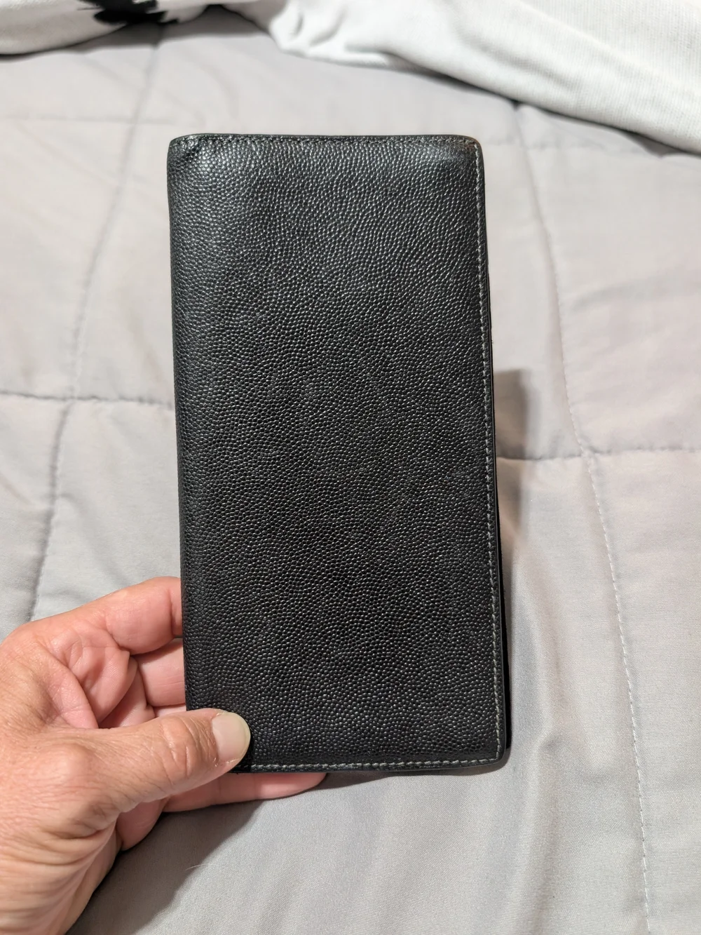 Vintage Cartier Black Men's Leather Pocket Secretary Wallet